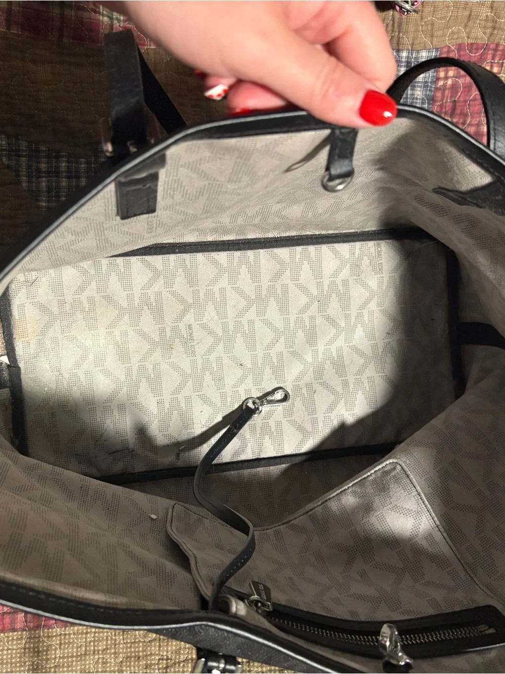 Michael Kors Black Leather Tote Bag